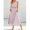 imageANRABESS Womens 2 Pieces Outfits One Shoulder Smocked Crop Top ampamp High Waist Long Skirt Dress Set with PocketsFloral Camo