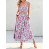 imageANRABESS Womens 2 Pieces Outfits One Shoulder Smocked Crop Top ampamp High Waist Long Skirt Dress Set with PocketsFloral Purple