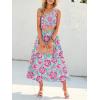 imageANRABESS Womens 2 Pieces Outfits One Shoulder Smocked Crop Top ampamp High Waist Long Skirt Dress Set with PocketsFloral Purple
