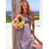 imageANRABESS Womens 2 Pieces Outfits One Shoulder Smocked Crop Top ampamp High Waist Long Skirt Dress Set with PocketsFloral Purple