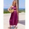imageANRABESS Womens 2 Pieces Outfits One Shoulder Smocked Crop Top ampamp High Waist Long Skirt Dress Set with PocketsFushia