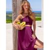 imageANRABESS Womens 2 Pieces Outfits One Shoulder Smocked Crop Top ampamp High Waist Long Skirt Dress Set with PocketsFushia