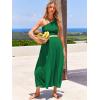imageANRABESS Womens 2 Pieces Outfits One Shoulder Smocked Crop Top ampamp High Waist Long Skirt Dress Set with PocketsGreen