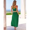 imageANRABESS Womens 2 Pieces Outfits One Shoulder Smocked Crop Top ampamp High Waist Long Skirt Dress Set with PocketsGreen