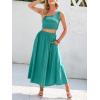 imageANRABESS Womens 2 Pieces Outfits One Shoulder Smocked Crop Top ampamp High Waist Long Skirt Dress Set with PocketsLake