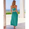 imageANRABESS Womens 2 Pieces Outfits One Shoulder Smocked Crop Top ampamp High Waist Long Skirt Dress Set with PocketsLake