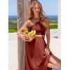 imageANRABESS Womens 2 Pieces Outfits One Shoulder Smocked Crop Top ampamp High Waist Long Skirt Dress Set with PocketsMaroon