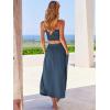 imageANRABESS Womens 2 Pieces Outfits One Shoulder Smocked Crop Top ampamp High Waist Long Skirt Dress Set with PocketsNavy Blue
