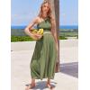 imageANRABESS Womens 2 Pieces Outfits One Shoulder Smocked Crop Top ampamp High Waist Long Skirt Dress Set with PocketsOlive