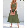 imageANRABESS Womens 2 Pieces Outfits One Shoulder Smocked Crop Top ampamp High Waist Long Skirt Dress Set with PocketsOlive