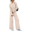 imageANRABESS Women 2 Piece Outfits Sweater Sets Cable Knit Long Sleeve Pullover and Wide Leg Pants Tracksuit Lounge Matching SetApricot