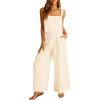 imageANRABESS Womens 2 Piece Outfits Linen Pants Jumpsuit Matching Lounge Set Casual Summer Beach Vacation Trendy Clothes Beige XXLarge
