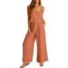 imageANRABESS Womens 2 Piece Outfits Linen Pants Jumpsuit Matching Lounge Set Casual Summer Beach Vacation Trendy Clothes Rust XXLarge