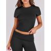 imageANRABESS Lounge Sets for Women 2 Piece Foldover Yoga Flare Leggings Pants Crop Tops Casual Y2K Outfits Matching Tracksuit SetBlack
