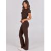 imageANRABESS Lounge Sets for Women 2 Piece Foldover Yoga Flare Leggings Pants Crop Tops Casual Y2K Outfits Matching Tracksuit SetBrown