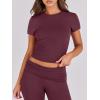 imageANRABESS Lounge Sets for Women 2 Piece Foldover Yoga Flare Leggings Pants Crop Tops Casual Y2K Outfits Matching Tracksuit SetBurgundy