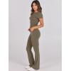imageANRABESS Lounge Sets for Women 2 Piece Foldover Yoga Flare Leggings Pants Crop Tops Casual Y2K Outfits Matching Tracksuit SetCoffee Grey