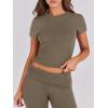 imageANRABESS Lounge Sets for Women 2 Piece Foldover Yoga Flare Leggings Pants Crop Tops Casual Y2K Outfits Matching Tracksuit SetCoffee Grey