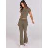 imageANRABESS Lounge Sets for Women 2 Piece Foldover Yoga Flare Leggings Pants Crop Tops Casual Y2K Outfits Matching Tracksuit SetCoffee Grey