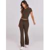 imageANRABESS Lounge Sets for Women 2 Piece Foldover Yoga Flare Leggings Pants Crop Tops Casual Y2K Outfits Matching Tracksuit SetDeep Coffee