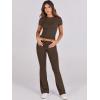 imageANRABESS Lounge Sets for Women 2 Piece Foldover Yoga Flare Leggings Pants Crop Tops Casual Y2K Outfits Matching Tracksuit SetDeep Coffee