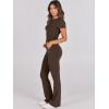 imageANRABESS Lounge Sets for Women 2 Piece Foldover Yoga Flare Leggings Pants Crop Tops Casual Y2K Outfits Matching Tracksuit SetDeep Coffee