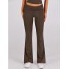 imageANRABESS Lounge Sets for Women 2 Piece Foldover Yoga Flare Leggings Pants Crop Tops Casual Y2K Outfits Matching Tracksuit SetDeep Coffee