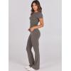 imageANRABESS Lounge Sets for Women 2 Piece Foldover Yoga Flare Leggings Pants Crop Tops Casual Y2K Outfits Matching Tracksuit SetDeep Gray