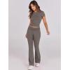 imageANRABESS Lounge Sets for Women 2 Piece Foldover Yoga Flare Leggings Pants Crop Tops Casual Y2K Outfits Matching Tracksuit SetDeep Gray