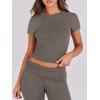 imageANRABESS Lounge Sets for Women 2 Piece Foldover Yoga Flare Leggings Pants Crop Tops Casual Y2K Outfits Matching Tracksuit SetDeep Gray