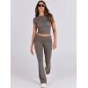 imageANRABESS Lounge Sets for Women 2 Piece Foldover Yoga Flare Leggings Pants Crop Tops Casual Y2K Outfits Matching Tracksuit SetDeep Gray