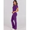 imageANRABESS Lounge Sets for Women 2 Piece Foldover Yoga Flare Leggings Pants Crop Tops Casual Y2K Outfits Matching Tracksuit SetDeep Purple