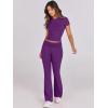 imageANRABESS Lounge Sets for Women 2 Piece Foldover Yoga Flare Leggings Pants Crop Tops Casual Y2K Outfits Matching Tracksuit SetDeep Purple