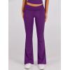 imageANRABESS Lounge Sets for Women 2 Piece Foldover Yoga Flare Leggings Pants Crop Tops Casual Y2K Outfits Matching Tracksuit SetDeep Purple