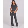 imageANRABESS Lounge Sets for Women 2 Piece Foldover Yoga Flare Leggings Pants Crop Tops Casual Y2K Outfits Matching Tracksuit SetGray