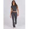imageANRABESS Lounge Sets for Women 2 Piece Foldover Yoga Flare Leggings Pants Crop Tops Casual Y2K Outfits Matching Tracksuit SetGray