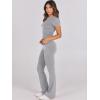 imageANRABESS Lounge Sets for Women 2 Piece Foldover Yoga Flare Leggings Pants Crop Tops Casual Y2K Outfits Matching Tracksuit SetGrey