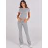 imageANRABESS Lounge Sets for Women 2 Piece Foldover Yoga Flare Leggings Pants Crop Tops Casual Y2K Outfits Matching Tracksuit SetGrey