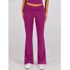 imageANRABESS Lounge Sets for Women 2 Piece Foldover Yoga Flare Leggings Pants Crop Tops Casual Y2K Outfits Matching Tracksuit SetHot Pink