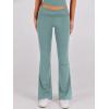imageANRABESS Lounge Sets for Women 2 Piece Foldover Yoga Flare Leggings Pants Crop Tops Casual Y2K Outfits Matching Tracksuit SetLake Green