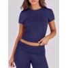 imageANRABESS Lounge Sets for Women 2 Piece Foldover Yoga Flare Leggings Pants Crop Tops Casual Y2K Outfits Matching Tracksuit SetNavy Blue