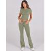 imageANRABESS Lounge Sets for Women 2 Piece Foldover Yoga Flare Leggings Pants Crop Tops Casual Y2K Outfits Matching Tracksuit SetOlive