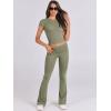 imageANRABESS Lounge Sets for Women 2 Piece Foldover Yoga Flare Leggings Pants Crop Tops Casual Y2K Outfits Matching Tracksuit SetOlive