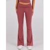 imageANRABESS Lounge Sets for Women 2 Piece Foldover Yoga Flare Leggings Pants Crop Tops Casual Y2K Outfits Matching Tracksuit SetPeach