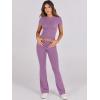 imageANRABESS Lounge Sets for Women 2 Piece Foldover Yoga Flare Leggings Pants Crop Tops Casual Y2K Outfits Matching Tracksuit SetPurple