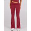 imageANRABESS Lounge Sets for Women 2 Piece Foldover Yoga Flare Leggings Pants Crop Tops Casual Y2K Outfits Matching Tracksuit SetRed