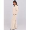 imageANRABESS Lounge Sets for Women 2 Piece Outfits Sweatsuit Fall Zip Up Sweatshirts Wide Leg Pants Matching Sweat Set TracksuitAlmond