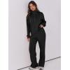 imageANRABESS Lounge Sets for Women 2 Piece Outfits Sweatsuit Fall Zip Up Sweatshirts Wide Leg Pants Matching Sweat Set TracksuitBlack