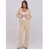 imageANRABESS Lounge Sets for Women 2 Piece Outfits Sweatsuit Fall Zip Up Sweatshirts Wide Leg Pants Matching Sweat Set TracksuitKhaki