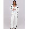 imageANRABESS Lounge Sets for Women 2 Piece Outfits Sweatsuit Fall Zip Up Sweatshirts Wide Leg Pants Matching Sweat Set TracksuitWhite Black Stripe